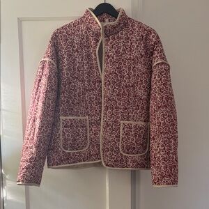 Floral Red and Cream Women's Jacket